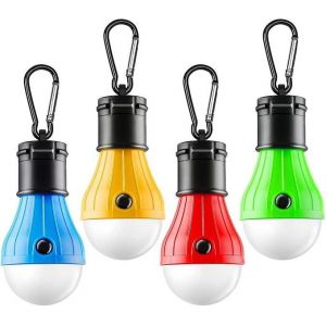 Lanternes De Tente Led Portables - Lot De 4, Alimentées Par Batterie, Compactes, Lumineuses, Résistantes À L'eau, Idéales Pour Le Camping, Les Urgences Et L'intérieur - Neuf