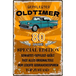 ERYI-Plaque En Tôle Avec Inscription « 80 Ans » - Cadeau Pour Le 80E Anniversaire - Cadeau Amusant Pour Le 80E Anniversaire - Idée De Cadeau Pour Le 80E Anniversaire - Plaque En Métal Vintage - 20 X - Neuf