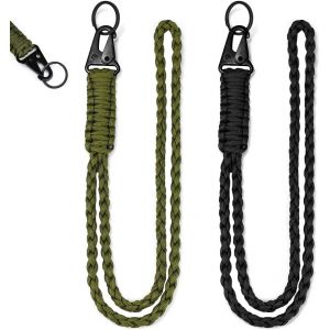 Kal-2pcs Paracord Porte-Clés, Paracorde Cordon Tour De Cou Lanière Avec Mousqueton Lanière Porte Badge - Neuf