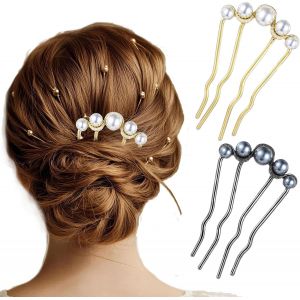 Meimie-Lot De 2 Épingles À Cheveux En Forme De U - En Métal - Style Vintage - Pour Femmes Et Filles - En Forme De U - Pour Décoration De Fête - Neuf