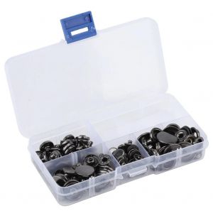 Cuivre Attaches Pression Stud Poppers Boucle V&ecirc;tements Color&eacute;s Boutons-pression Ensemble d'outils (Noir) - Neuf