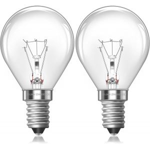 Lampe de four G45 E14,300 Degr&eacute;s,Ampoule E14 Intensit&eacute; Variable Blanc Chaud 2700K,230V,Petite Ampoule Vis Edison E14 Ampoule Boule de Golf pour Lumi&egrave;re D&eacute;corative,Lampe &agrave; Cire Fondue,2 Pi&egrave;ces - Neuf