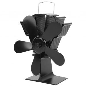 Ventilateur de poele a bois a 5 pales, alimente par la chaleur, respectueux de l'environnement, haute efficacite pour poele a bois - Neuf