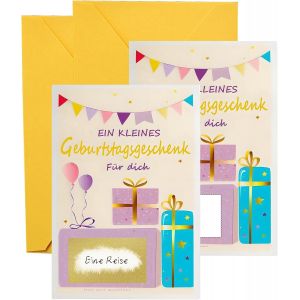 Carte d'Anniversaire à Gratter, Carte Cadeau pour Anniversaire, Cadeau pour Hommes et Femmes, 2 Feuilles, Carte de Bon à Gratter Avec Adhésif à Remplir Soi-même, Carte Cadeau - Neuf