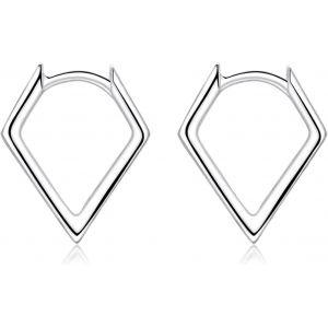 Kal-Petites Cr&eacute;oles En Argent Sterling 925 - Boucles D'oreilles Triangulaires En Forme De Losange - Hypoallerg&eacute;niques - Pour Femme Et Fille - Neuf