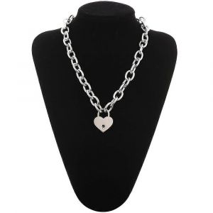 Clé De Mon Coeur Serrure Collier Pendentifs Grunge Esthétique Cadenas Chaîne Sur Le Cou Collier Goth Egirl Y2k Bijoux Couple Cadeau - Neuf
