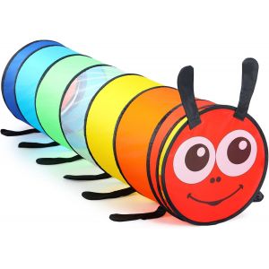 Kalanka-Tunnel Enfant - Tente De Jeux Exterieur Interieur Avec Côtés En Maille - 180 Cm Tunelle Pour Enfant Parcours Motricité Bébé Rampant -Jouet De Pliable Pop-Up - Cadeau Pour Animaux (Chenille Co - Neuf