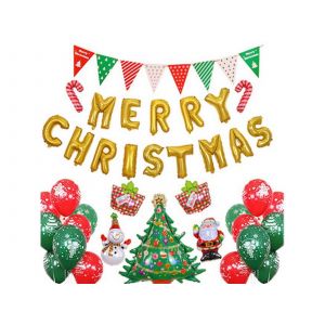 Ensemble de ballons dor&eacute;s en aluminium pour la d&eacute;coration des f&ecirc;tes de fin d'ann&eacute;e - Neuf