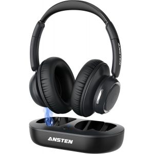 CHECARZHN--NO1-Casque Sans Fil Pour Écouter La Télévision, Casque Tv Sans Fil Avec Station De Charge, Plug And Play, 45 Heures De Lecture Audio, Pas De Retard Audio - Neuf