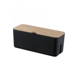 Cable Box Range Cable Rangement(Noir), Boîte pour câbles, Boîte Cache-Câble pour Garder Les Câbles Bien Rangés,Boite Rangement pour Cables Chargeurs et Multiprises,Pieds en Caoutchouc - Neuf