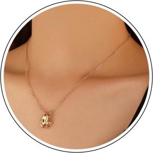 Kal-Collier Grenouille Collier Pendentif Grenouille Vintage Collier Clavicule Animalière Cordon Cuir Noir Collier Grenouille Bijoux Pour Femmes Hommes Enfants - Neuf