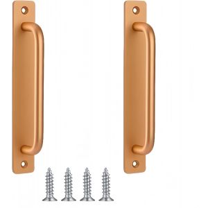YUJTG-2 Pièces Poignée de Porte de Grange Coulissante,Poignées Traction de Porte pour Grange, Porte en Bois, Jardin Extérieure,Armoire Placard (dorée,210mm) - Neuf