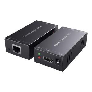 VornixorSarlshop-HDMI Extender RJ45 Over Ethernet Prolonger 50m/165ft Cat5e/Cat6 /Cat 7 C&acirc;ble HD 1080p support Fonction d'apprentissage EDID Et le travail de fourniture unique(Emetteur and Receiver) - Neuf