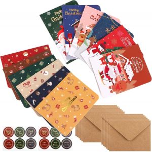 CHECARZHN--NO1-12 Pièces Cartes De Noël Avec Enveloppe, Carte Postale Noel Voeux Noel, Carte Cadeau Voeux Noel Pour Enfants Amis Famille - Neuf