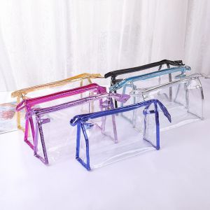 Trousse De Toilette Transparente, 7 Pièces, Trousse De Maquillage Étanche En Pvc, Trousse De Toilette De Voyage Pour Femmes, 7 Couleurs-Générique - Neuf
