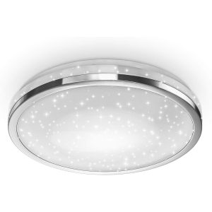 KAL-Plafonnier Led I Décor Étoilé I Led 15W I 1500Lm I Blanc Neutre 4000K I Finition Chrome I329Mmm I Éclairage Plafond - Neuf