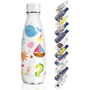 Gourde Isotherme-350ml-Gourde Inox Sans Bpa,Gourde Sport Étanche, ,Bouteille Isotherme,Processus De Revêtement En Poudre,Gourde Metal Pour Running,École,Bureau,Fille.[B924] - Neuf