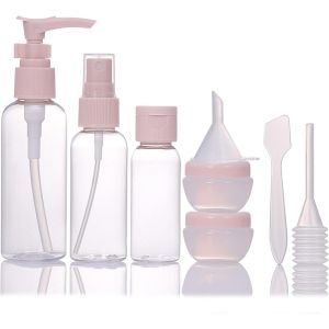 Lot de 8 Flacon Voyage,Flacon Vide Contenant Bouteille Voyage,Petits flacons vides Rechargeables en Plastique pour cosm&eacute;tiques et Articles de Toilette de Voyage,avec Sac de Rangement - Neuf