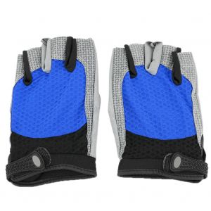 Gants De Cyclisme Respirants En Microfibre Pour Le Sport Et La Gym, Avec Une Adherence Supplementaire (Bleu, Taille L) - Neuf
