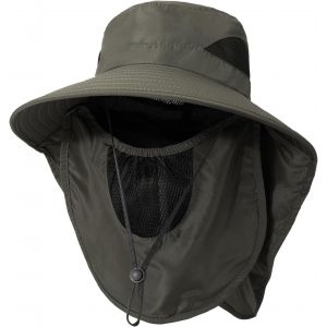 Chapeaux De Pêche Pour Hommes Femmes,Chapeau Randonnée Avec Protection Cou Visage Chapeau De Soleil De Upf 50+ Pliable Chapeaux De Safari Bucket Hat-Sangle De Menton Réglable.[Z205] - Neuf