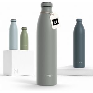 Gourde Inox 750ml | 0.75l Bouteille D'eau Isol&eacute;e | Gourde &Eacute;tanche Pour Le Sport, La Bicyclette, Les Enfants (Taupe Brown, 750ml) - Neuf