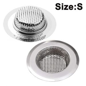 Filtre &agrave; bonde en acier inoxydable pour &eacute;vier de cuisine - Lot de 2 - Neuf