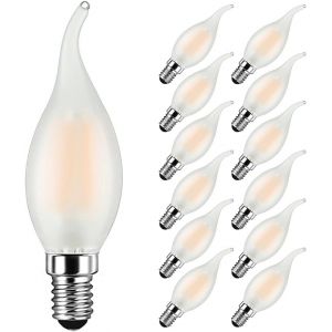 Ampoule Bougie Led E14 4w Equivalent 40w 400lm, Blanc Chaud 2700k, Ampoule Led Flamme E14 Pour Lustres, Lustres En Cristal, Luminaires Décoratifs, Non-Dimmable, Verre Mat, Lot De 1[Amp747734] - Neuf