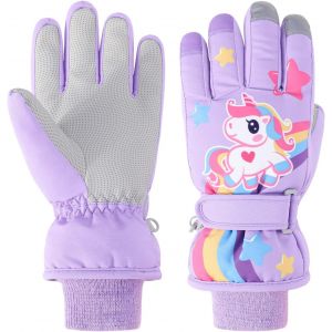 Sept-Gants Ski Enfant D'hiver Mitaine Moufle Imperméables Velo Gants De Ski Snowboard Fleece Gloves Pour Fille Garçon 2-9 Ans¿Licorne¿ - Neuf