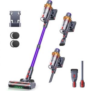 Aspirateur Balai sans Fil 550W, 40KPA Puissant Silencieux, 45min Autonomie, &Eacute;cran Tactile, Filtration HEPA. - Neuf