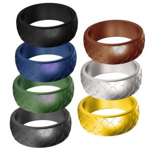 7 Pi&egrave;ces Anneaux En Silicone Bande De Ring Pour Hommes Anneaux De Sport Anneaux Ext&eacute;rieurs Taille 12 - Neuf