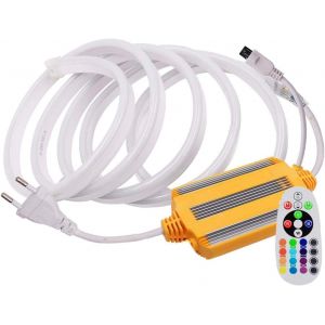 Ruban De N&eacute;on Led 3m Rgb - 16 Couleurs Au Choix, Bande Lumineuse Dimmable Avec Transformateur 220v Et T&eacute;l&eacute;commande Ir, 5050 Smd 60 Leds/M, Flexible, &Eacute;tanche Ip65[Rub9225294] - Neuf