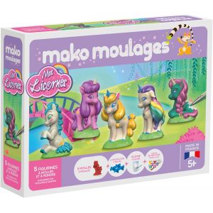MEVRONISSHOP-Mako moulages - Mes Licornes - kit de Loisirs cr&eacute;atif - pl&acirc;tre et Peinture - Coffret de 5 Figurines &agrave; mouler - Made in France - A partir de 5 Ans - 39099 - Neuf