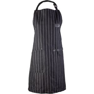 Eryi-Tablier Cuisine Homme Et Femme, Noir Et Blanc Pinstripe, Coton, Avec Poches, Anti Chaleur Jusqu'à 250°C, Sangle Réglable En Cuir Pu, Lavable En Machine, Unisexe - Neuf
