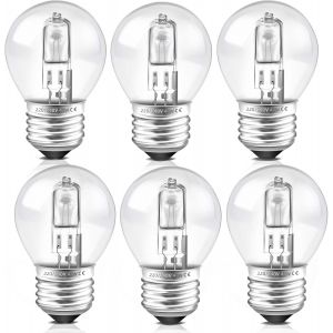 Kal-Ampoule Halogène 42w, Dimmable, Blanc Chaud 2700k, 613lm, Transparentes Ampoule Vis Edison, Clair Ampoule Halogene E-Pour Lustre, Applique, Lot De 6 - Neuf