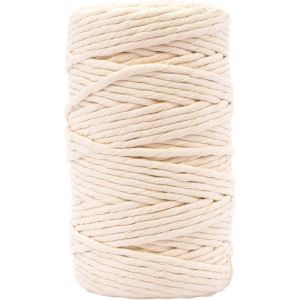 Kalanka-Vaessen Creative Corde Macramé - Naturel - 5 Mm X 100 M - 100% Coton - Beige - Fil Pour Bracelets Brésiliens, Suspension Pour Plantes, Crochet, Rideaux, Attrape-Rêve Et Décorations - Neuf