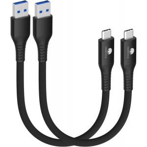 2pack Usb C Câble 20cm/0.2m Type C Câble Android Auto Usb 3.1 Gen2 Usb A À C 3.1a Charge Rapide Câble De Transfert De Données 10gbit/S Pour Samsung Galaxy S23 S22 S21 Note 20 Pixel 7 Noir - Neuf