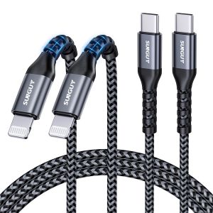 TRAHOO-C&acirc;ble USB C Lightning, [1M 2 pi&egrave;ces] C&acirc;ble de donn&eacute;es certifi&eacute; MFi C&acirc;ble de charge USB C vers Lightning iPhone C&acirc;ble de charge rapide pour iPhone 14/13/12/11 Pro Max Mini/X/XS/Chargeur type C - Neuf