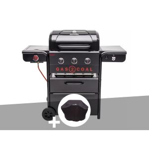 Barbecue hybride gaz et charbon Gas2coal Special Edition - 3 br&ucirc;leurs + Housse de protection - Char-Broil - Neuf