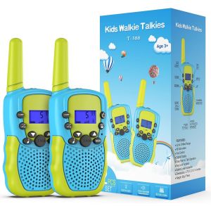 ERYI-Jouet Garcon 3-12 Ans, Talkies Walkies Enfants Radio À 2 Voies Avec 8 Canaux, Lampe De Poche Lcd Rétro-Éclairée, Gamme De 3 Miles Pour Aventures Extérieures, Camping, Randonnée - Neuf