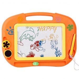 Tableau À Dessin Magnétique Orange 23 X 32 X 2 Cm Avec 2 Tampons De Formes, Pour Les Enfants De 1 An Et Plus - Neuf