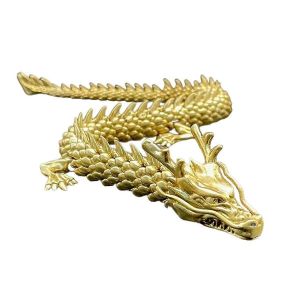 Dragon d'or avec articulations mobiles,dragon du zodiaque chinois à collectionner - Neuf