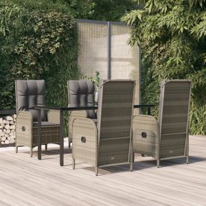 Prolenta Premium - Ensemble &Agrave; Manger De Jardin Coussins 5 Pcs Noir Et Gris - Neuf