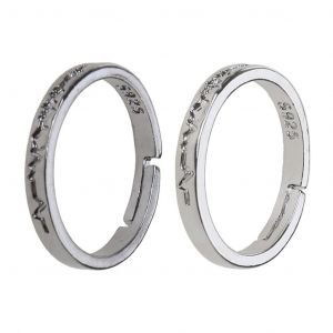 Bague De Mod&egrave;le D'ecg D'amour R&eacute;glable Bagues De Couple Cadeau De Saint-Valentin Pour Les Amis Amoureux - Neuf