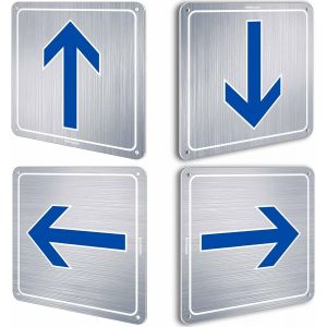 4 Panneaux Obligation de tourner &agrave; gauche (ou &agrave; droite) avant le panneau | panneau carr&eacute;e de signalisation en m&eacute;tal aluminium d'&eacute;paisseur 2mm pour ext&eacute;rieur &Oslash; 15 (fl&egrave;che) - Neuf