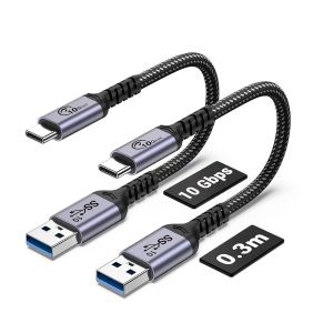 KALANKA-Android Auto USB C c&acirc;ble 10Gbps 30CM 2 paquets, USB C 3.1 Gen 2 c&acirc;ble 3A charge rapide compatible avec Galaxy S21 S20 S10 S10E Note 20, Pixel 6 5 - Neuf