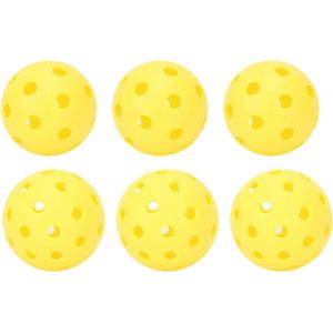 Checarzhn--No1-Lot De 6 Boules De Pickleball Intérieur Extérieur Balles De Pickelball Protection De L'environnement Pe Balle De Pickleball À Rebond Élevé Avec Sac En Filet - Neuf