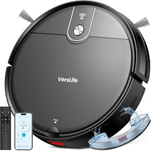 lbgwp60-L6 Robot Aspirateur Laveur, 2 En 1 Aspirateur Robot Laveur, 4000Pa, 120 Min D'Autonomie, Alexa/Wifi/App/Télécommande, Ricarica Automatica, Pour Sols Durs, Tapis Et Poils D'Animaux - Neuf