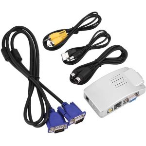 Universal PC Converter Box VGA vers TV Convertisseur vidéo Composite PC VGA vers TV AV Adaptateur de Signal de HDTV Ordinateur Portable Bureau à TV - Neuf
