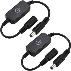 Eryi-2 Pièces 12 24v 4a Bande Led Couleur Unique Contrôleur De Luminosité Interrupteur Marche/Arrêt Interrupteur Tactile En Ligne Dc Mini Led Gradateur Interrupteur Tactile - Neuf