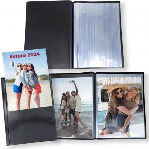 MAA-Lot de 5 albums photo économisant de l'espace avec couverture souple personnalisable album photo 15 x 20 15 x 21 de 18 poches ultra transparentes, capacité 36 photos, 5 pièces pour un total de 18 - Neuf